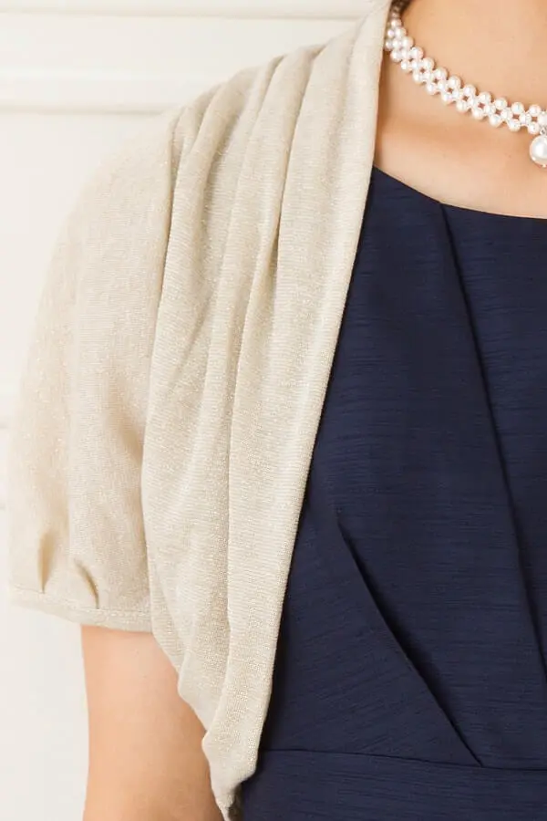 シャンパンゴールドラメニットボレロ | ASHILL | Cx-1292 | 結婚式