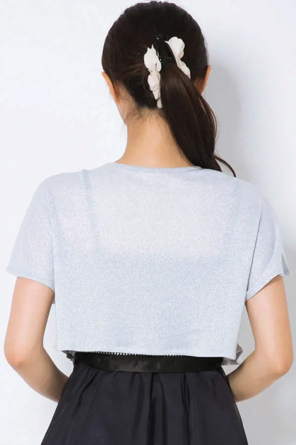 ラメ入りシルバーニットサテンボレロ | Pin'X | Cx-1298 | 結婚