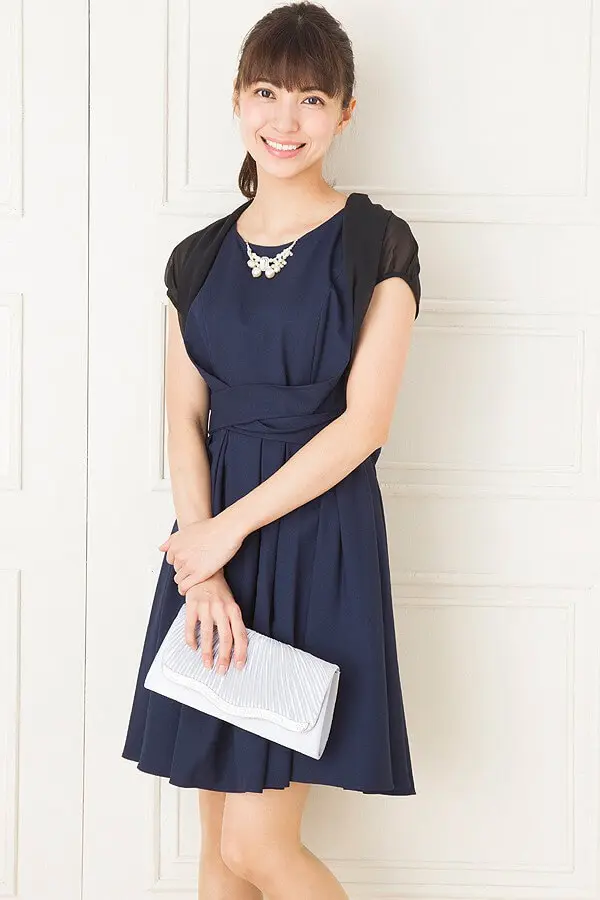 黒パフスリーブシフォンボレロ | Cx-1311 | 結婚式パーティーの