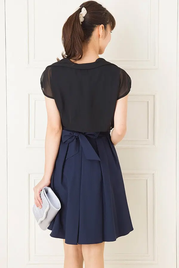 黒パフスリーブシフォンボレロ | Cx-1311 | 結婚式パーティーの