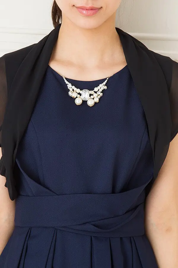 黒パフスリーブシフォンボレロ | Cx-1311 | 結婚式パーティーの