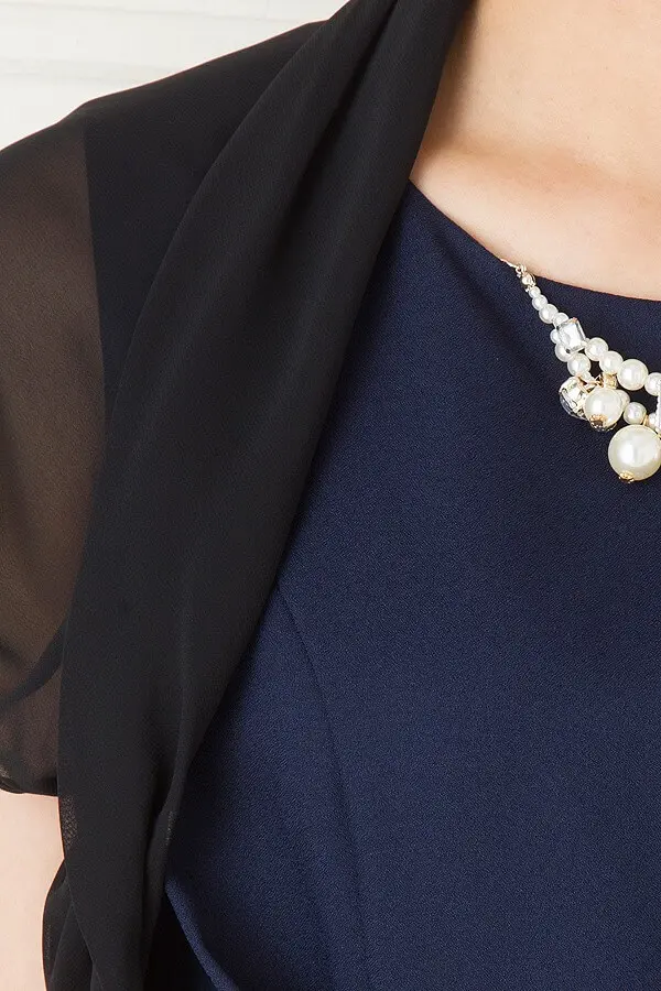 黒パフスリーブシフォンボレロ | Cx-1311 | 結婚式パーティーの