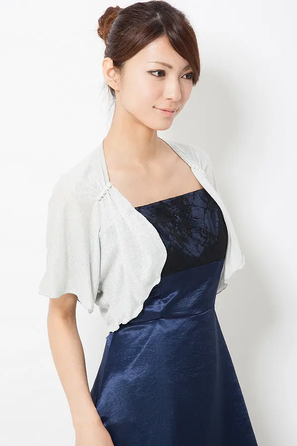 水色好きさんおめかしセット 総額12万 ぷるぷるパール装飾ふんわりボレロ パール飾り付きシルバーラメボレロ | Cx-1364 | 結婚式パーティーの