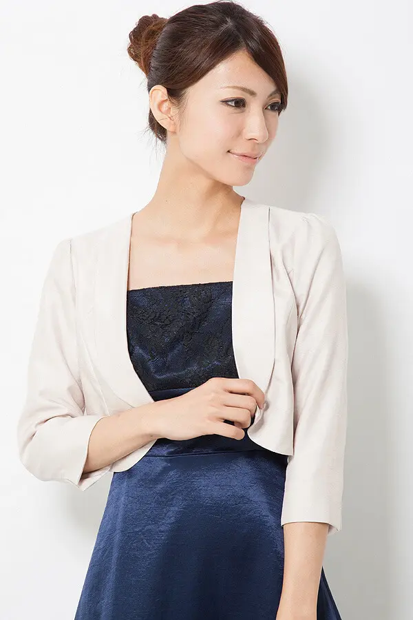 ジャケット型ベージュボレロ | REPLETE | Cx-1365 | 結婚式パーティー