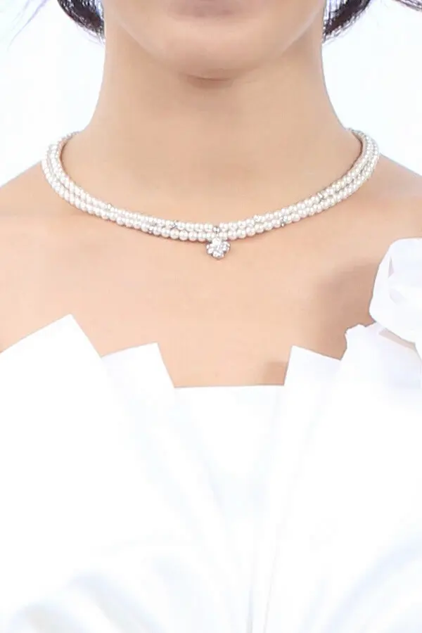 ホワイトパール 二重ネックレス 二連アイボリー小パールネックレス | LOVELY QUEEN | Dx-1442 | 結婚式