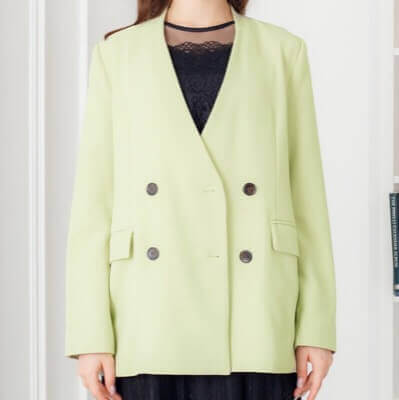 イエローグリーンのダブルボタンジャケットのサムネイル画像