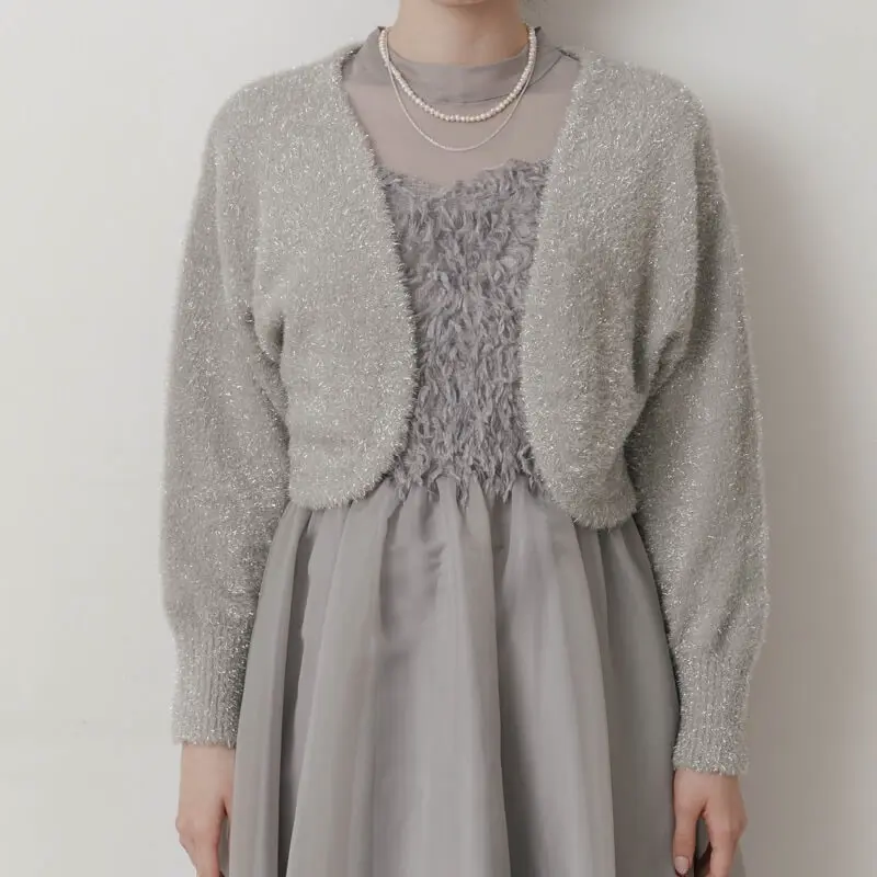 グレーのラメニットボレロ | Dorry doll | C-4055 | 結婚式パーティー