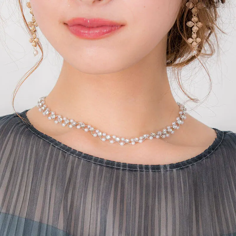 Glitter シルバーラインストーンネックレス 6YJIA006NK-01.jpg