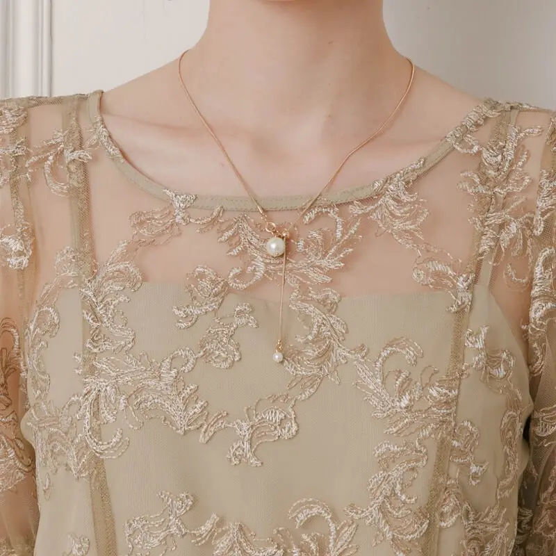 ゴールドのMANY WAYパールネックレス | metoi | D-6057 | 結婚式