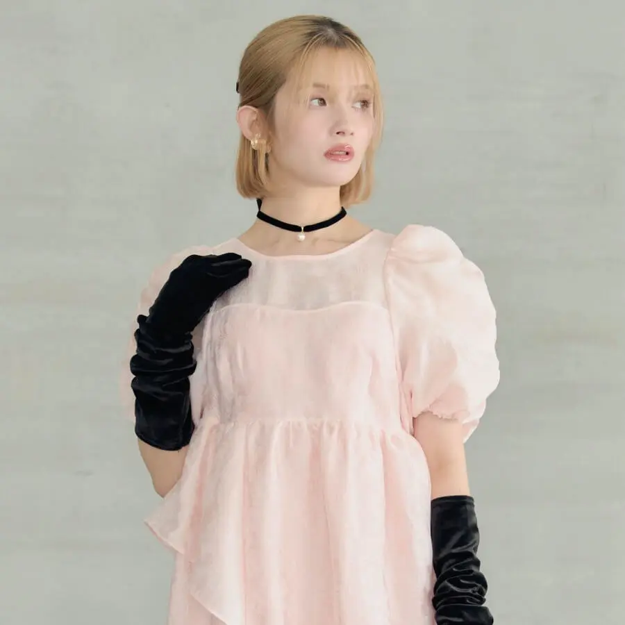 シングルパールベロアチョーカー | MUK | D-6060 | 結婚式パーティーの