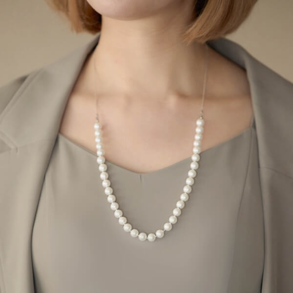 シルバーの2wayループタイネックレス | D-6061