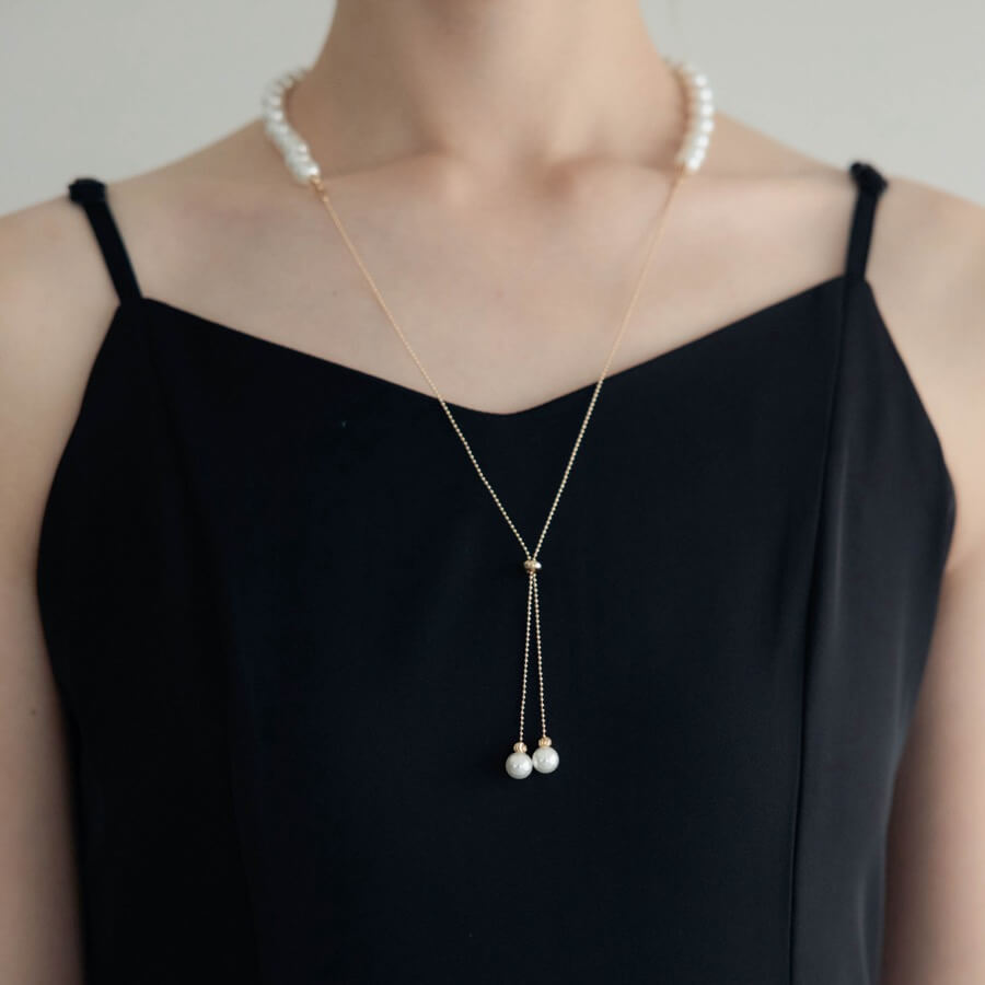 ゴールドの2wayループタイネックレスの商品画像2