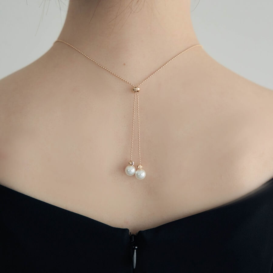 ゴールドの2wayループタイネックレスの商品画像3