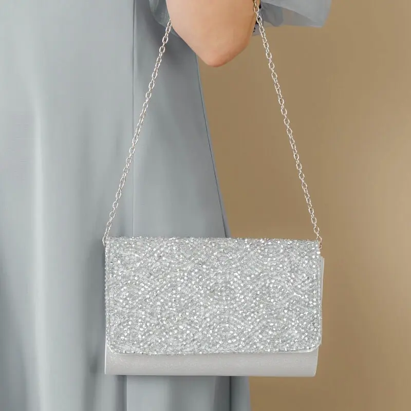 【極美品】ジュディスリーバー　クリスタルチェーンバッグ　総柄　超希少　パーティー 極美品】ジュディスリーバー クリスタルチェーンバッグ 総柄 超