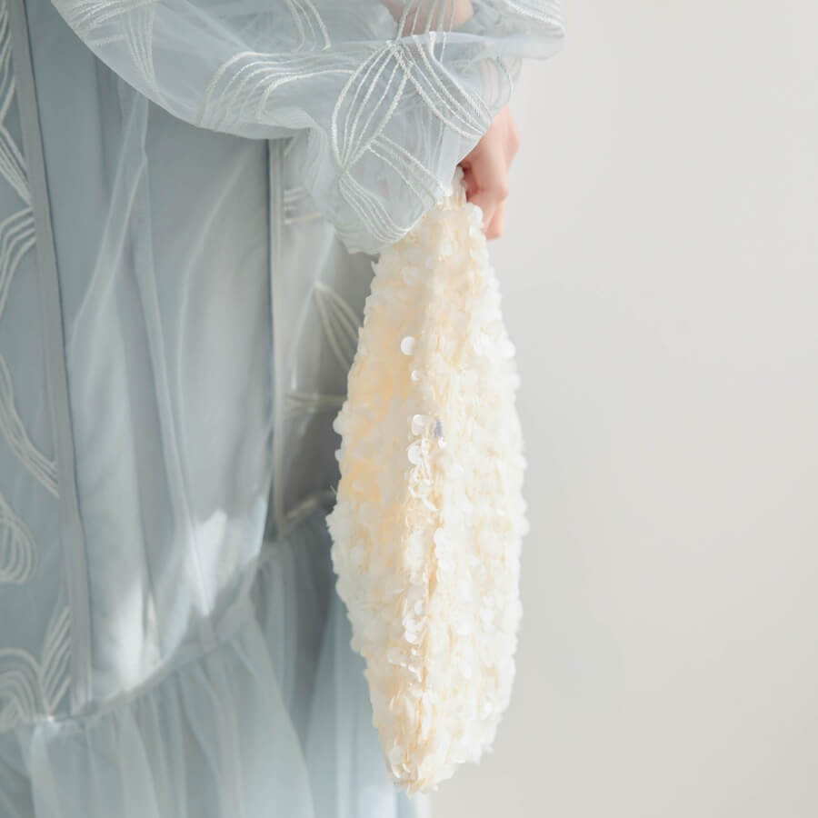 アイボリーのスパンコールバッグの商品画像2