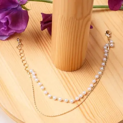 シルバーのパール×チェーンブレスレット | CREAM DOT | G-9079 | 結婚