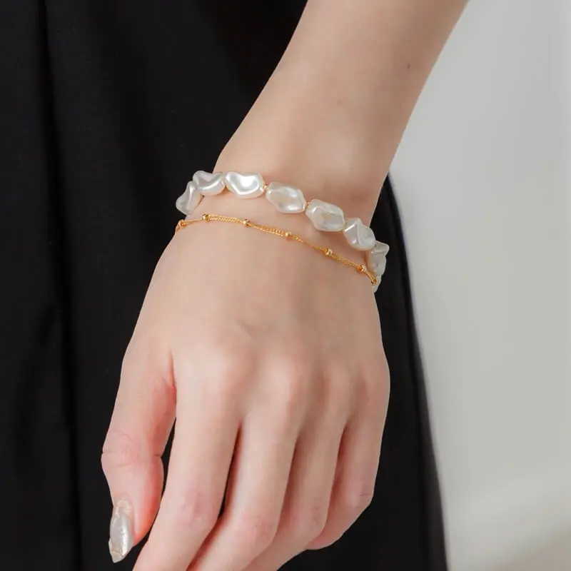 ゴールドのバロックパールブレスレット | LE' RURE | G-9081 | 結婚式