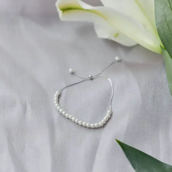 ゴールドのパールスライドチェーンブレスレット | MUK | G-9091 | 結婚