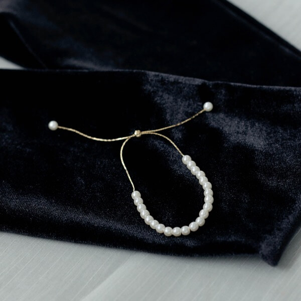 ゴールドのパールスライドチェーンブレスレット | G-9091