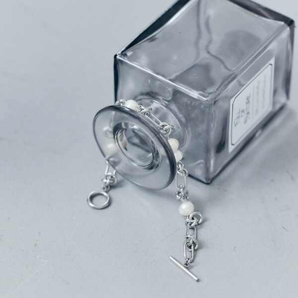 シルバーのバロックパールマンテルブレスレット | G-9092