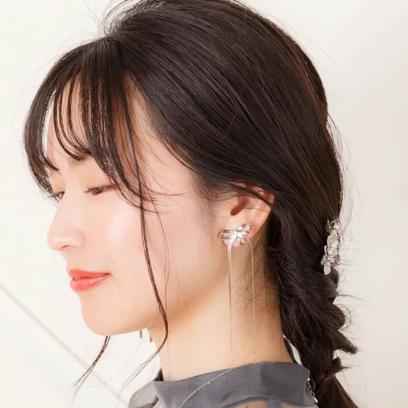 リキッドシルバー イヤリング　ネックレス　Stering 刻印　5連 リキッドシルバー イヤリング ネックレス Stering 刻印 5連 - メルカリ