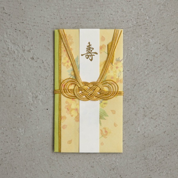 黄色の和の花金封ご祝儀袋 | K-0047
