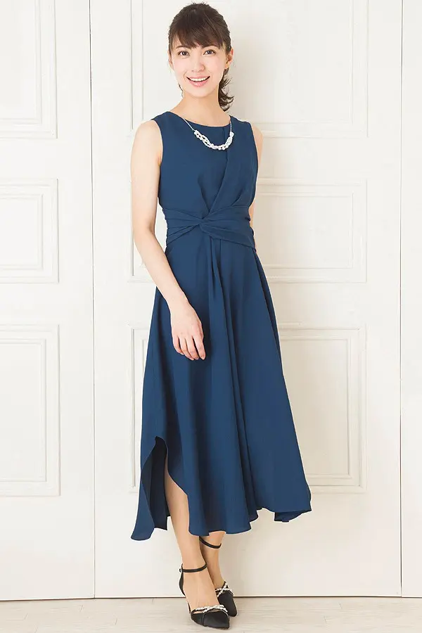 ブルーグリーンジョーゼットミディアムドレス | melupoa | S～M | 結婚