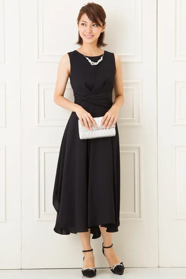 黒ミディアムドレス | melupoa | L～LL | 結婚式パーティーのレンタル