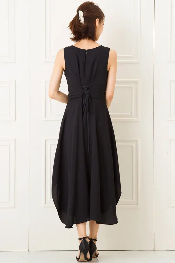 黒ミディアムドレス | melupoa | L～LL | 結婚式パーティーの
