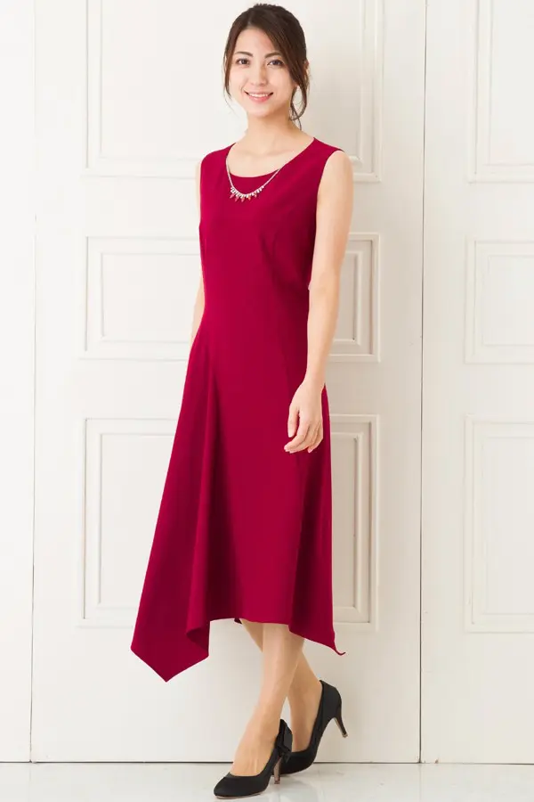 希少美品エルべレジェ　ニットヴァンテージワンピースXS レッド　結婚式　パーティ 月满天心シリーズ】☆ワンピース☆ 成人式ドレス セクシー 赤