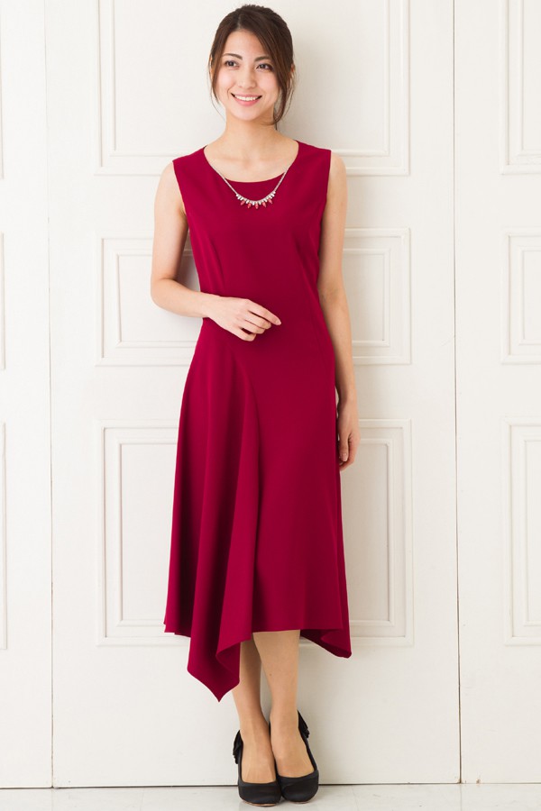 背中編み上げワインレッドワンピース Brand Lacoupe Bx 1179 Ll 3l Size レンタルドレスのリリアージュ