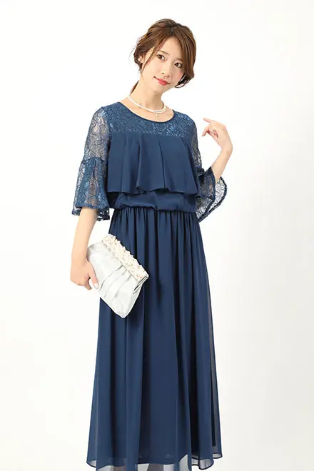 【アトリエまりこ】【びーどろ】総レースのロングジャケット&ベスト2点まとめ売り ラベンダーのゴールドレースドレス | Dorry doll | M | 結婚式