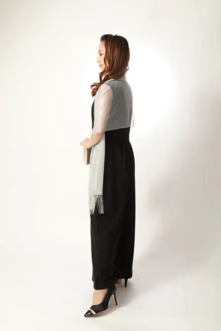黒のロングジレパンツドレス | REPLETE | M | 結婚式パーティー
