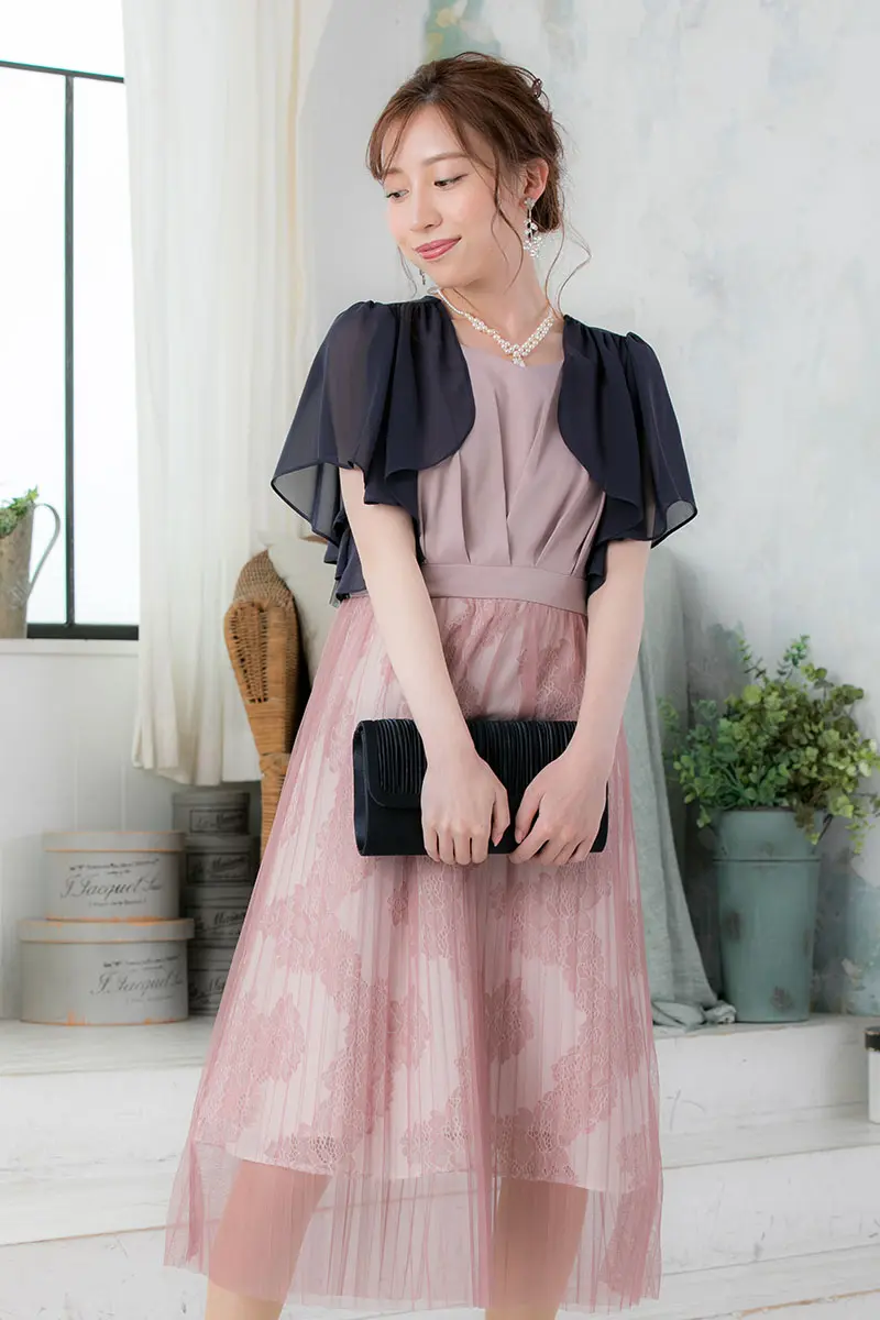 ピンクのチュールプリーツドレス | Sweet As | M | 結婚式パーティーの