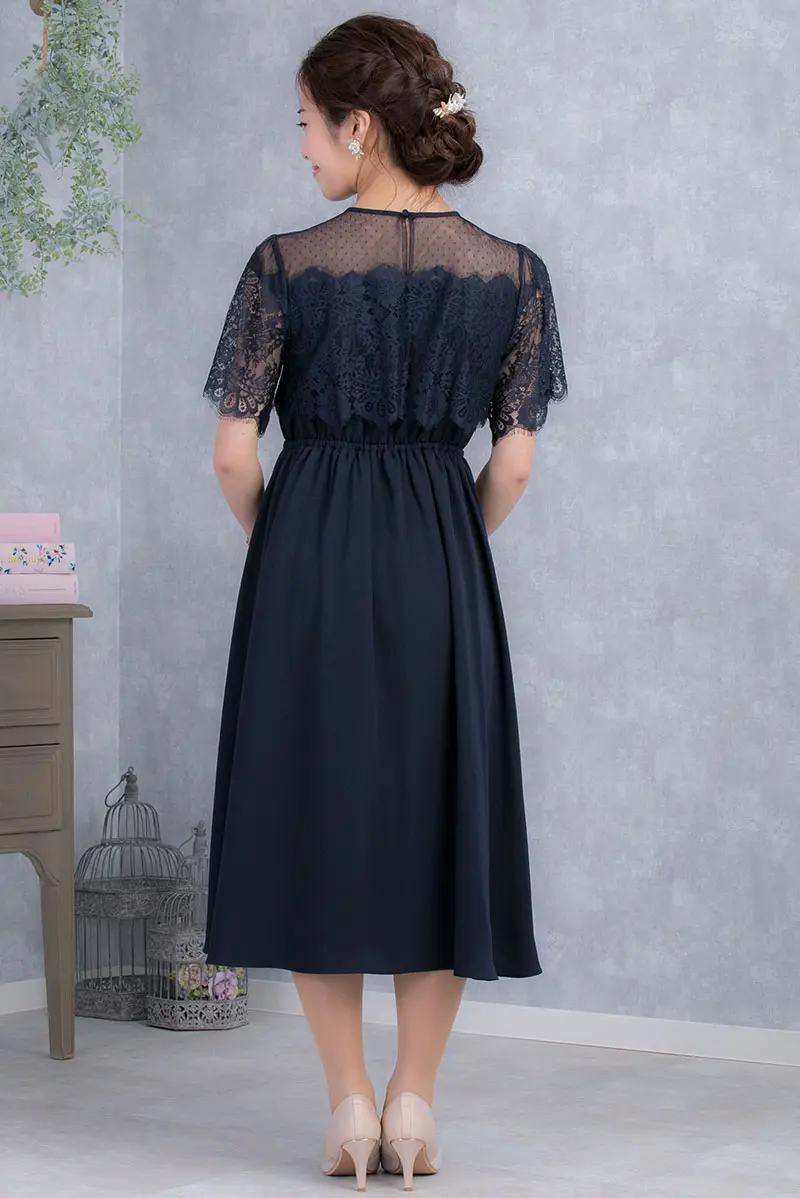 ドットチュールドレス ドットチュールレイヤードドレス 結婚式 パーティードレス