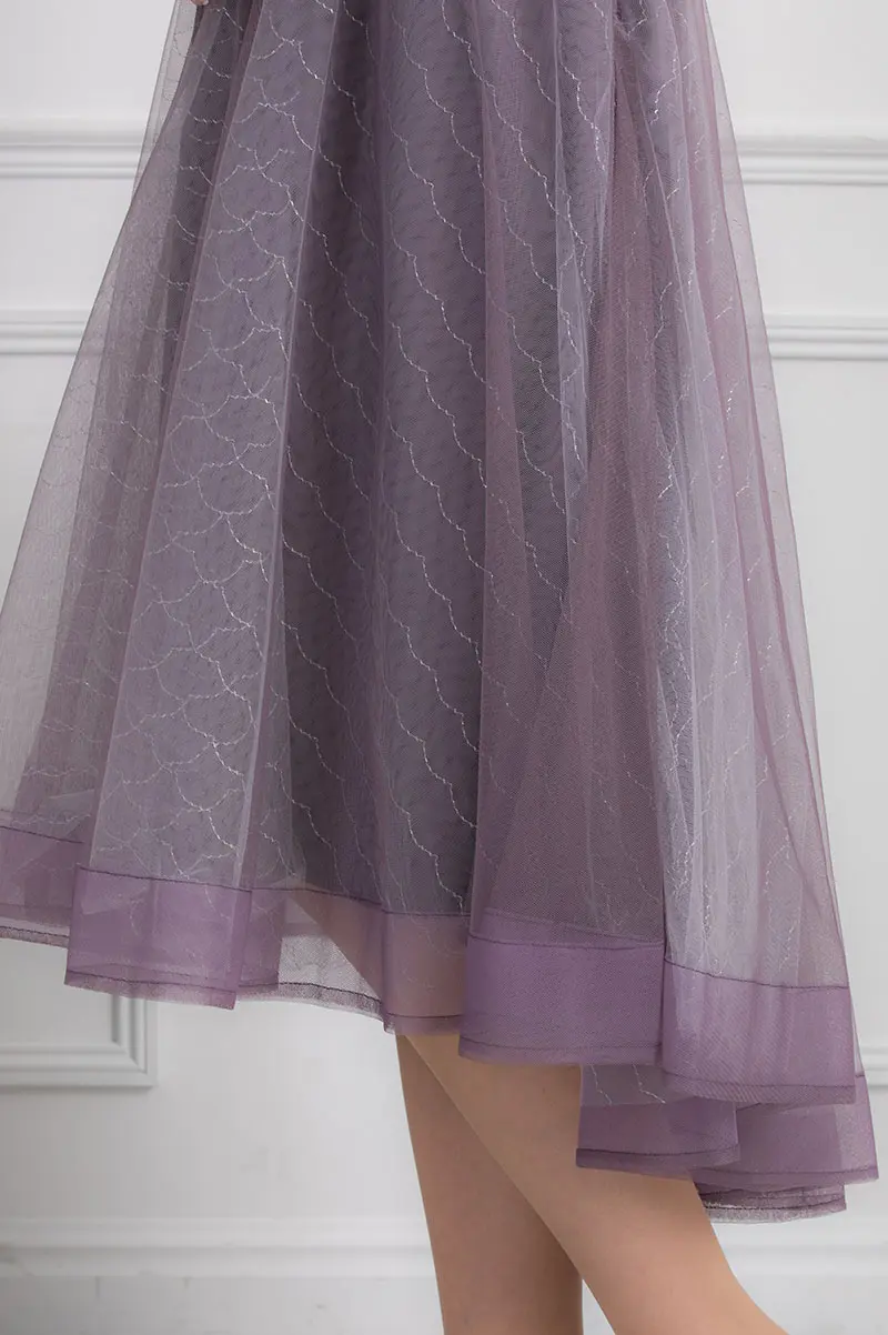 ダークラベンダーのメタリック×チュールドレス | Dorry doll | S～M
