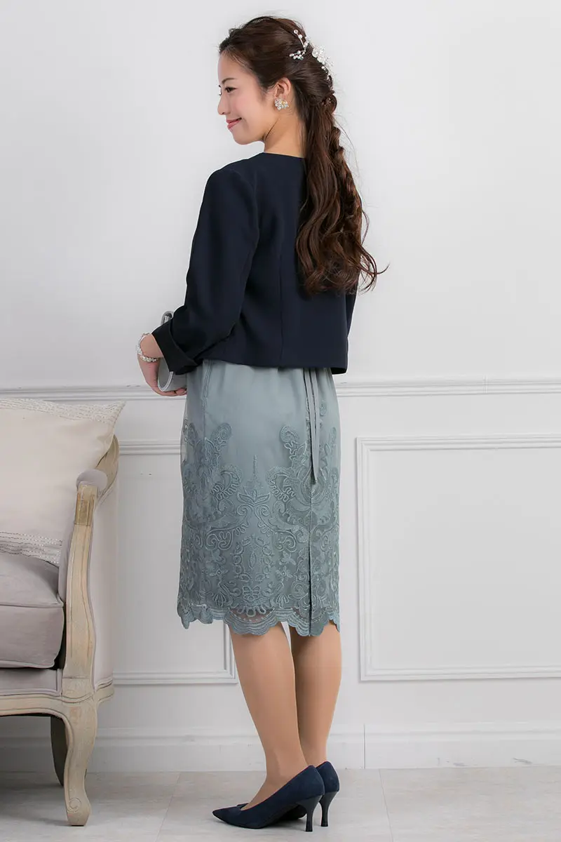 Barrack room ミントグリーンドレス スカート フロントフリルドレス(ミントグリーン)SR1-216MNT-L | パーティ