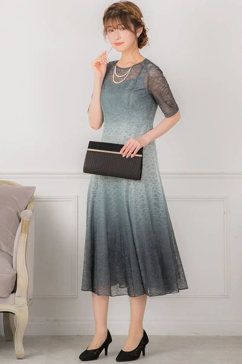 【美品】Dorry Doll グラデーションシアーレースワンピース カーキ 美品】Dorry Doll グラデーションシアーレースワンピース カーキ