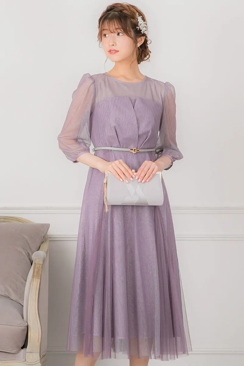 ラベンダーのラメチュールドレス | Dorrydoll | M | 結婚式パーティー 