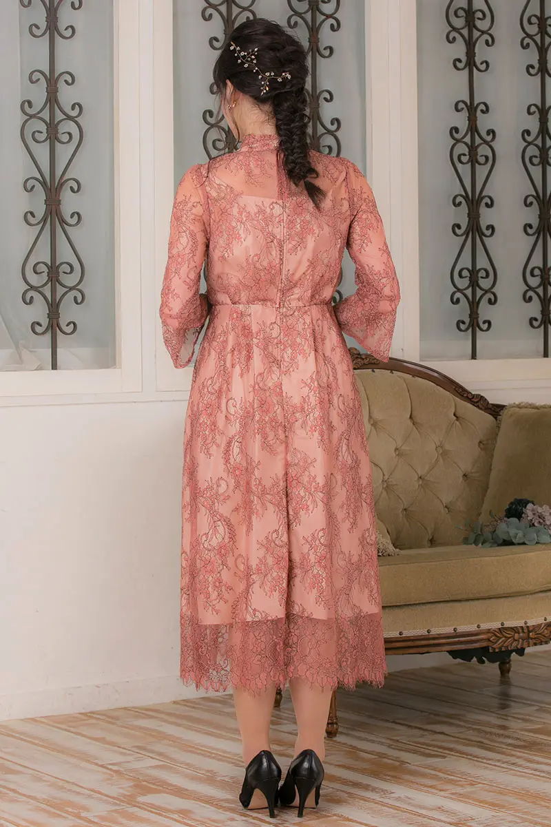 テラコッタのボウタイドレス | placebo | L | 結婚式パーティーの