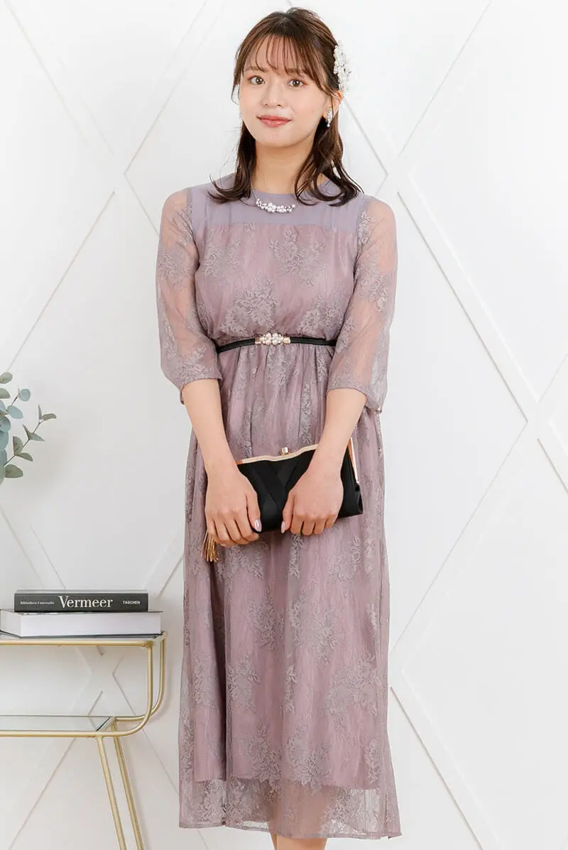 Aラインドレス　ダークラベンダー Aラインドレスダークラベンダー