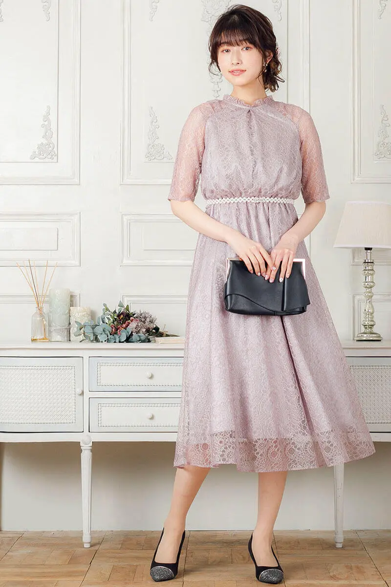 ラベンダーのラグランスリーブドレス | Sweet As | S | 結婚式