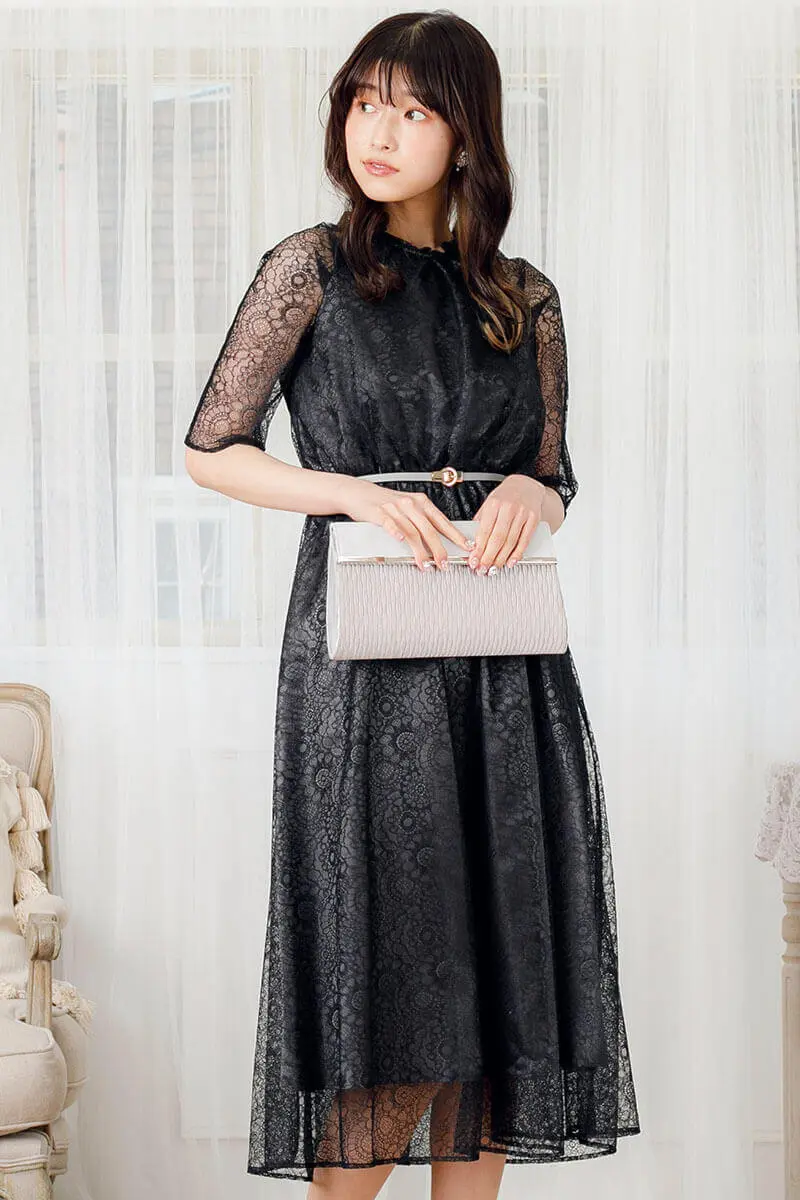 ブラックのラグランスリーブドレス | Sweet As | M | 結婚式パーティー