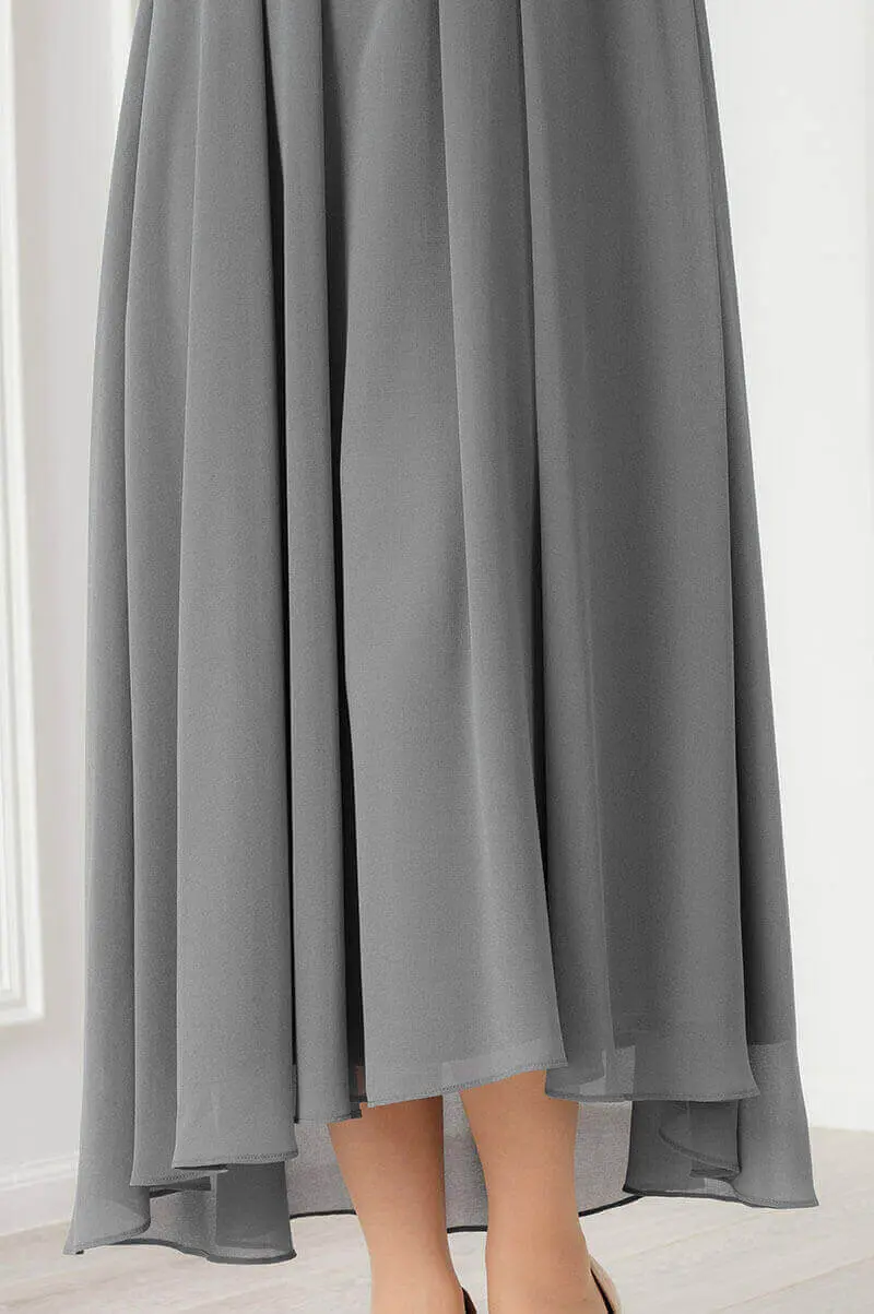 ライトカーキの袖つきウエストタックドレス | Dorrydoll | M | 結婚式