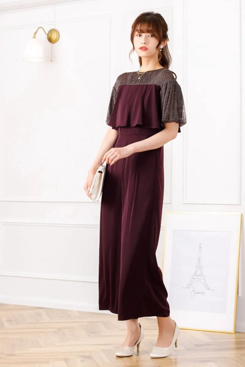 ダークブラウンのラメチュールオールインワン | Dorry doll | M | 結婚