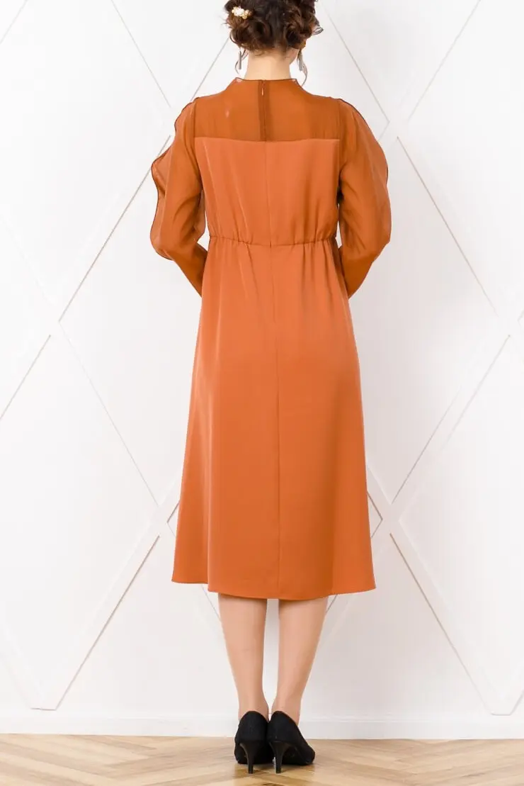 ☆新品☆DKNY ワンピース　M パーティードレス　オレンジ色 ☆新品☆DKNY ワンピース M パーティードレス オレンジ色 - メルカリ