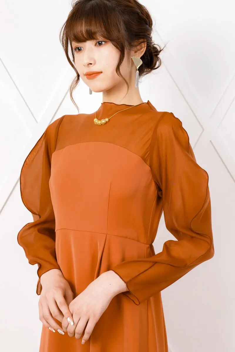 ☆新品☆DKNY ワンピース　M パーティードレス　オレンジ色 ☆新品☆DKNY ワンピース M パーティードレス オレンジ色 - メルカリ