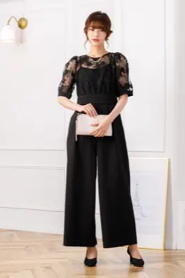 ブラックのケミカルレース切替オールインワン | select shop | L