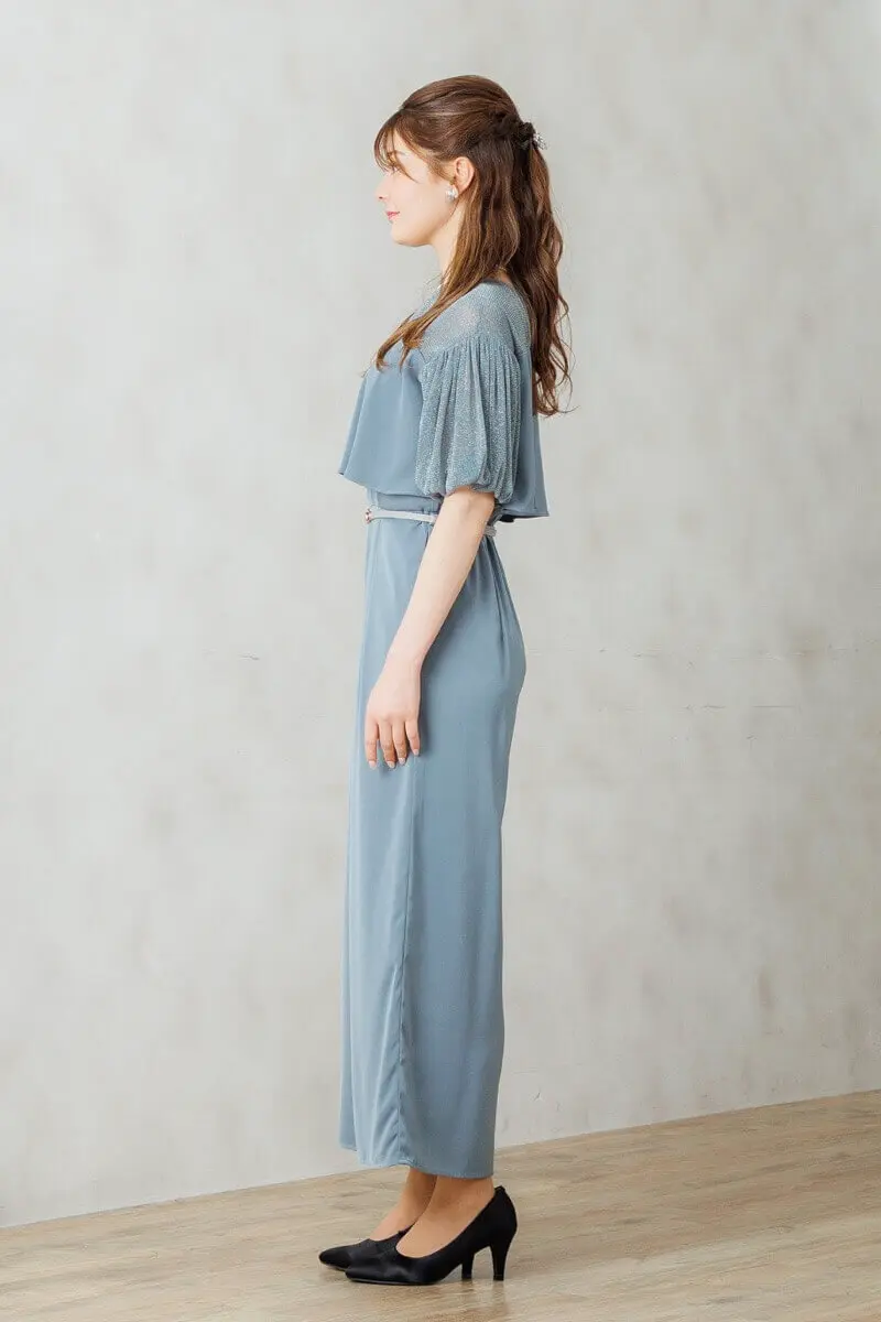 Dorry Doll ブルー ドレス チュール ネイビー Dorry Doll チュールレース×プリーツネイビードレス (M) を