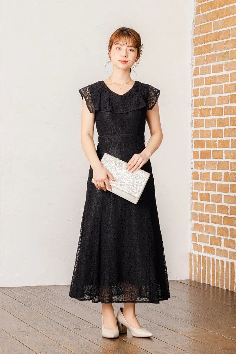 ブラックのフリルカラードレス | Dorry doll | M | 結婚式パーティーの
